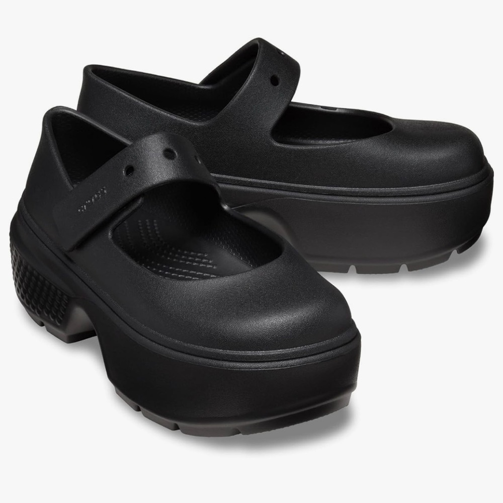 CROCS Black Platform Mules